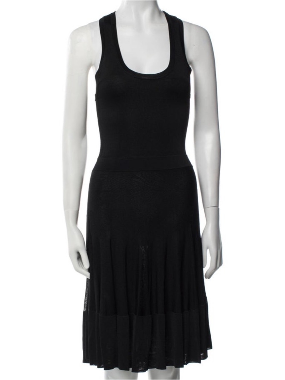 A.L.C. Black Sleeveless Knit Fit-and-Flare Dress Sz Small